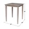 International Concepts Square Solid Wood Top Table, Counter Height, Washed Gray Taupe, 30 W, 30 L, 36 in H, Wood K09-3030-36S - alternate 2